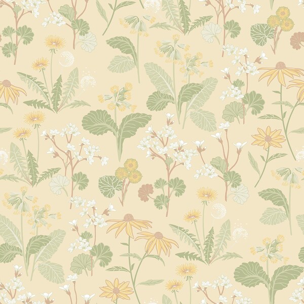 Manhattan Comfort Madison Magdalena Light Yellow Dandelion 33 ft L X 209 in W Wallpaper BR4080-92135 - main